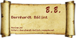 Bernhardt Bálint névjegykártya
