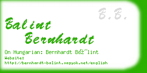 balint bernhardt business card